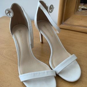 Enzo Angiolini White Heels - Skinny Strap